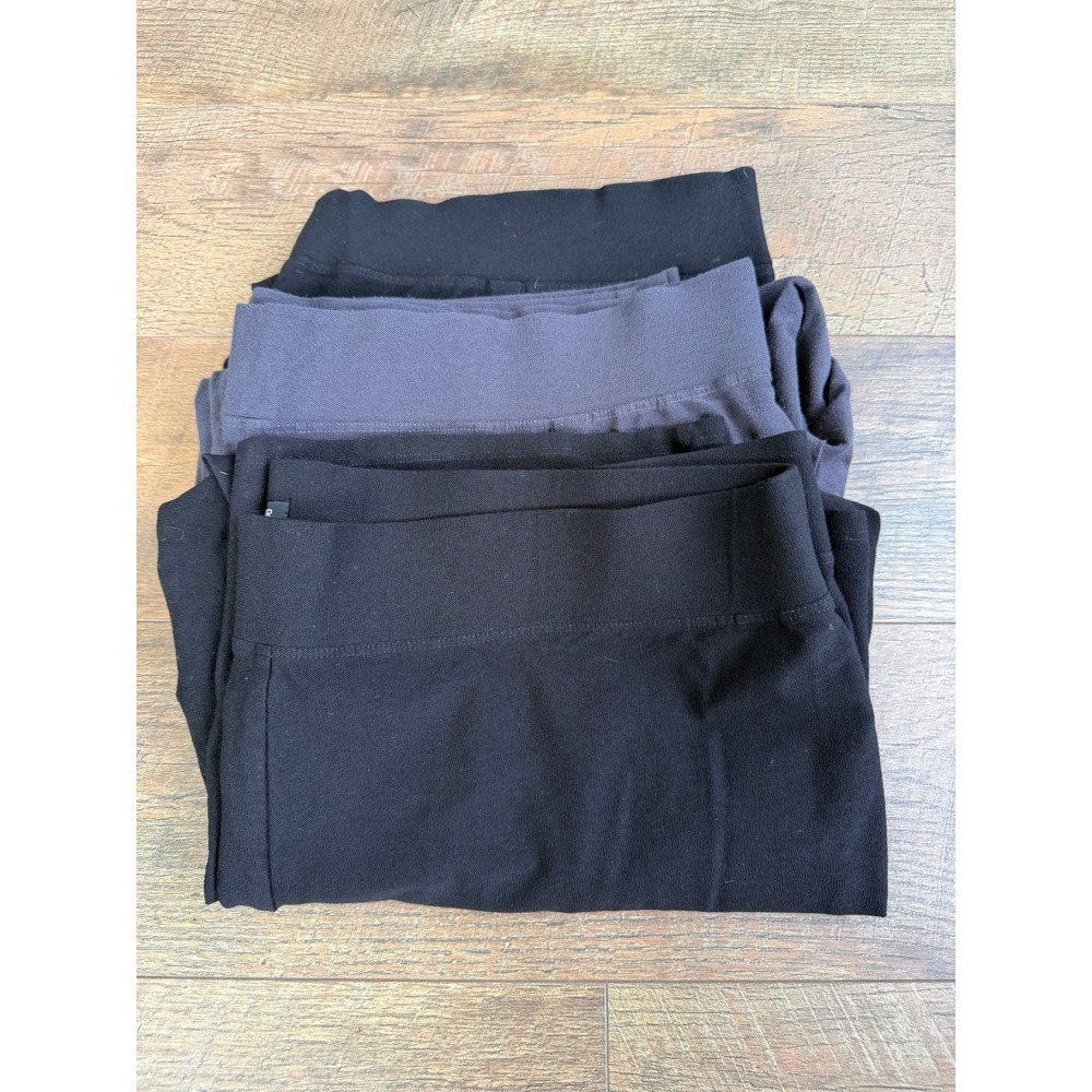 3 Pairs Eileen Fisher Cropped Leggings Women XL Black Gray Bundle - Picture 14 of 15